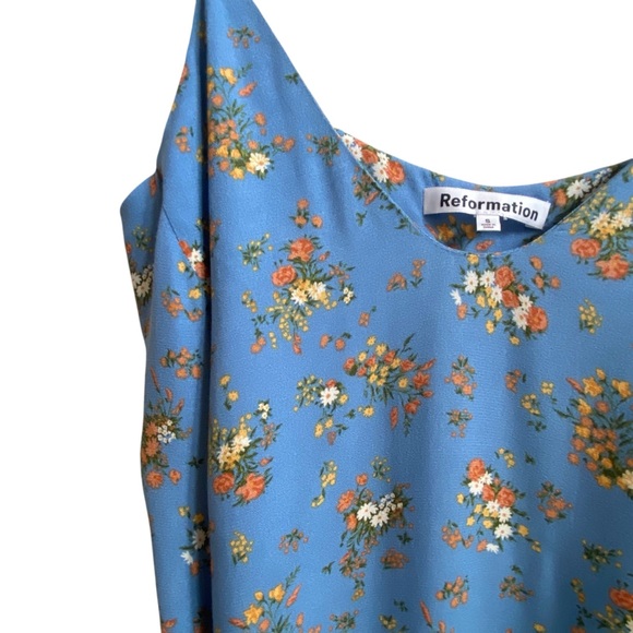 Reformation NWT Ventura Rory Blue w/ Flowers True Mini Slip Dress SZ Small - Picture 5 of 16